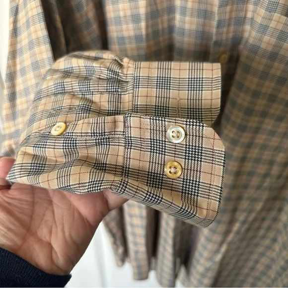 Burberry Men's Plaid Shirt - Brown and Gray - Picture 5 of 8